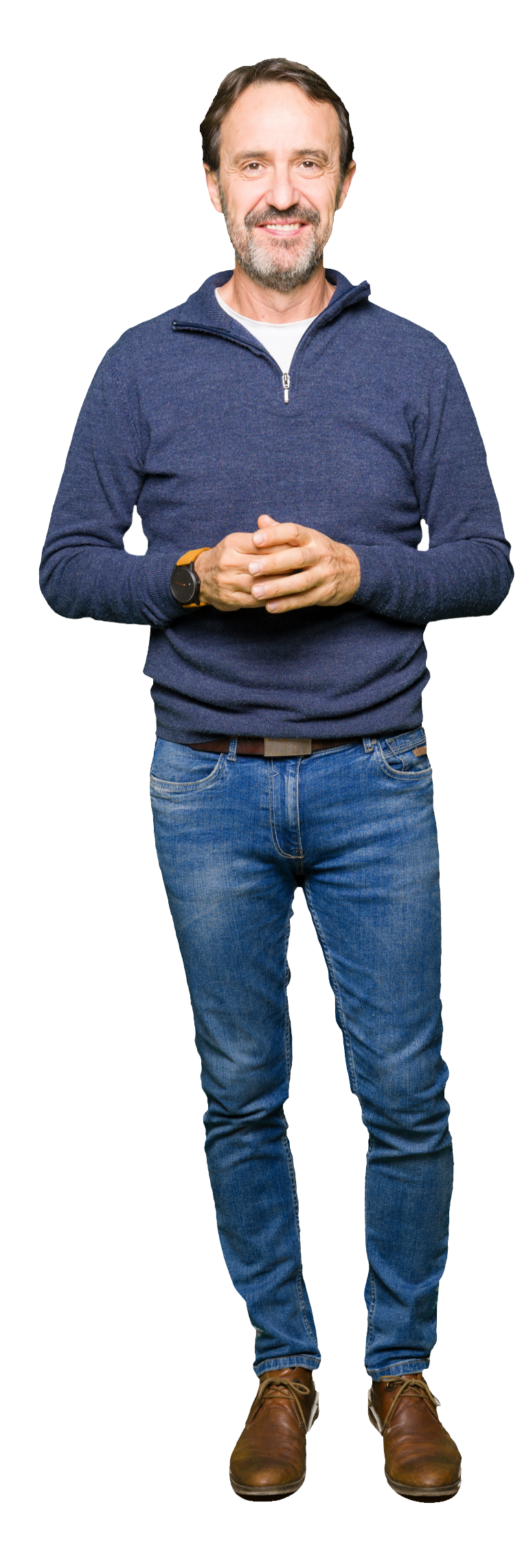 photo of pensive-looking man with hands in pockets