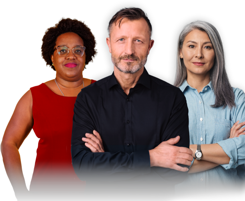 Image of an African American woman, Caucasian male, and Asian female standing together